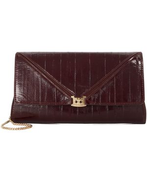 Dune Bee Leather Clutch Bag - Purple