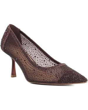 Dune Brivelle Mesh Embellished Court Shoes - Brown