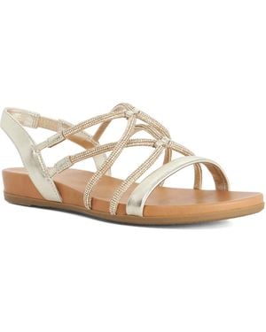 Dune Wf Lyrically Crossover-Straps Flat Sandals - Natural