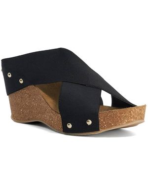 Dune Krossleys Open Toe Wedge Sandals - Blue