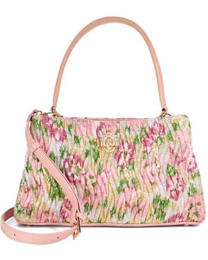 Dune Darla Leather Quilted Bug Embellished Shoulder Bag - Pink