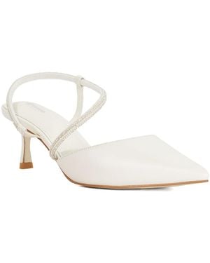 Dune Ceremonial T-Bar Embellished Wedding Shoes - White