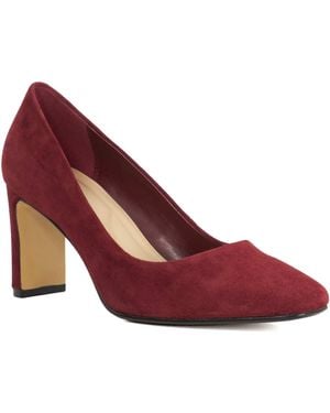 Dune Arriving High Block Heel Court Shoes - Red