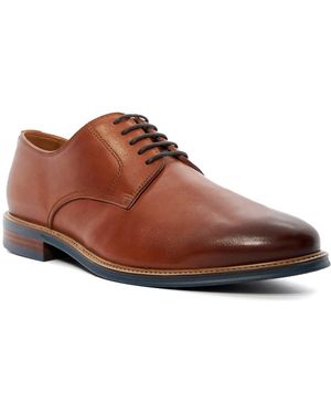 Dune Wf Stanleyy Natural Wood Sole Gibson Shoes - Brown