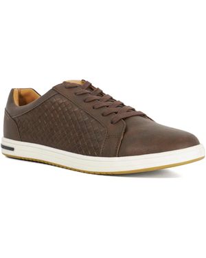 Dune Tezzy Weave Lace-Up Weave Trainers - Brown