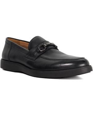 Dune Bosse Suede Snaffle Trim Loafers - Black
