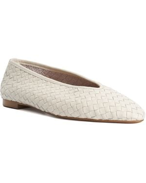 Dune Henlee Woven Pointed Ballet Flats - Natural