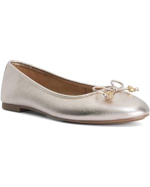 Dune Wf Hallo Wide Fit Charm-Detail Ballet Shoes - Grey