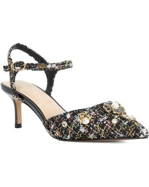 Dune Cultivating Textured Pointed-Toe Mid-Heel Courts - Metallic