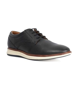 Dune Brydon Wf Leather Wide Fit Lace-Up Trainers - Black