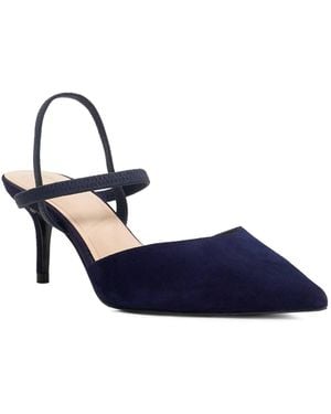 Dune Wf Classical Wide Fit Pointed Courts With Elasticated Stra - Blue