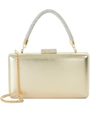 Dune Beaut Diamante Handle Evening Bag - Metallic