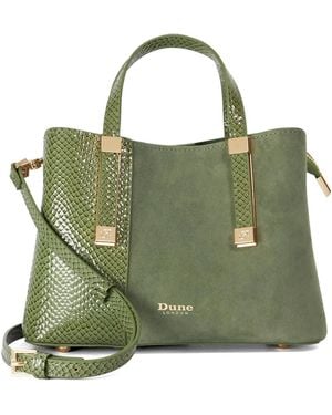 Dune Dinkydorry Textured Tote Bag - Green
