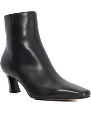 Dune Overly Leather Block Heel Ankle Boots - Black