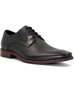 Dune Stoney Burnished-Toe Derby Shoes - Black