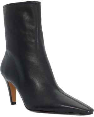 Dune Overt Leather Heeled Ankle Boots - Black