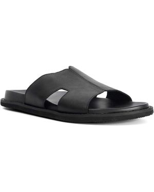 Dune Ishaa Leather Slip On Sandals - Black