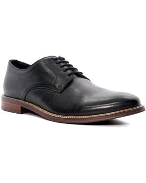 Dune Wf Stanleyy Natural Wood Sole Gibson Shoes - Black