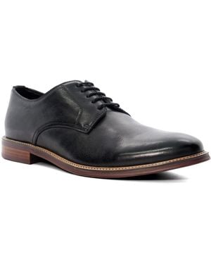 Dune Wf Stanleyy Natural Wood Sole Gibson Shoes - Black