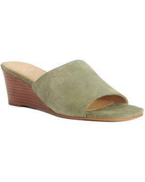 Dune Kaydee Suede Wedge Slip-On Mules - Green