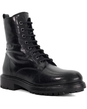 Dune Patley Leather Lace-Up Ankle Boots - Black