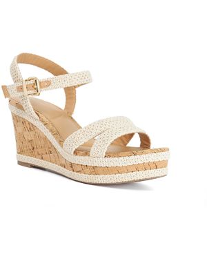 Dune Wf Kipling Cork Wedge Sandals - Metallic