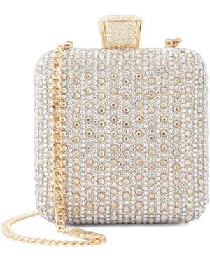Dune Elida Embellished Box Clutch - Natural
