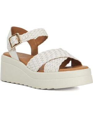 Dune Kinleys Braided Leather Wedge Sandals - Metallic