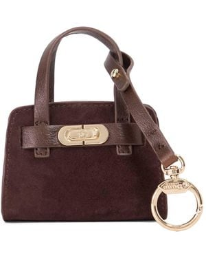 Dune Define Xs Mini Suede Bag Charm - Brown