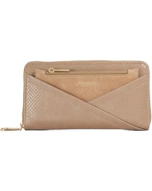 Dune Kelbey Crossover Detail Zip Around Purse - Natural