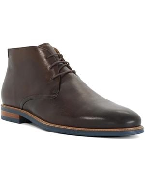 Dune Millers Round Toe Lace Up Boots - Brown