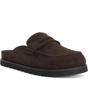 Dune Goldens Suede Backless Loafers - Brown