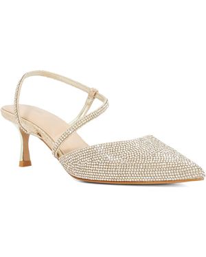 Dune Competitives Embellished Open Kitten Heel Courts - White