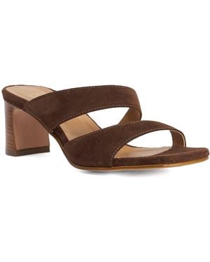 Dune Jaeda Suede Block Heel Mules - Brown
