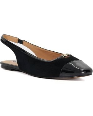 Dune Hanna Suede Sling Back Logo Flats - Blue