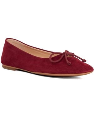 Dune Hilife Suede Cut Out Detail Ballet Flats - Red
