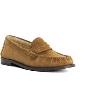 Dune Genuinee Gathered-Detail Loafers - Brown