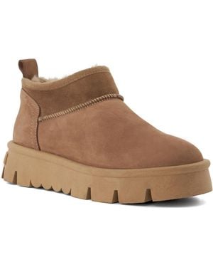 Dune Pod Faux-Fur-Lined Ankle Boots - Brown