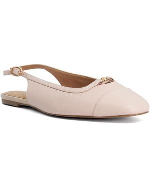Dune Wf Hanna Suede Sling Back Logo Flats - Pink