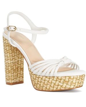 Dune Minogue Raffia Platform Heels - Metallic