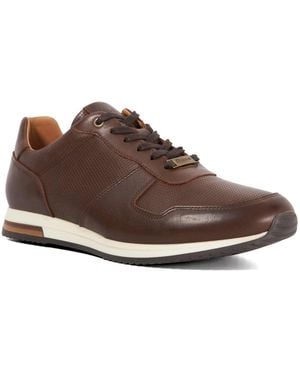 Dune Trilogy Wf Wide Fit Suede Lace Up Trainers - Brown