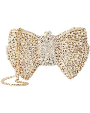 Dune Enchant Embellished Bow Clutch Bag - Natural