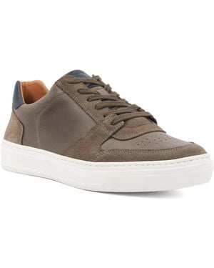 Dune Tawly Leather Cup Sole Trainers - Brown