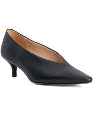 Dune Aris Leather Kitten Heel Court Shoes - Blue