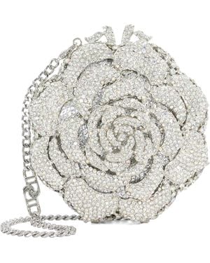Dune Bling Floral Diamante Embellished Clutch - White