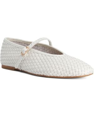 Dune Wf Headliner Woven Mary Jane Flats - White