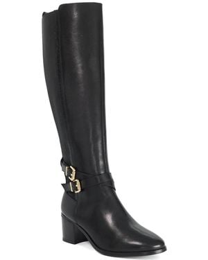 Dune Wf Tabbi Leather Knee-High Boots - Black