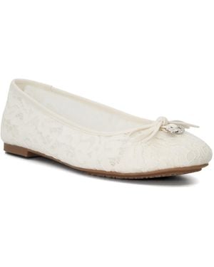 Dune Heartstring Lace Wedding Ballet Court Shoes - White