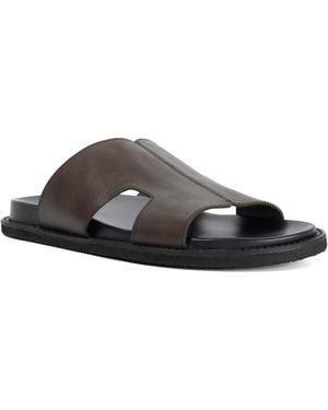 Dune Ishaa Leather Slip On Sandals - Brown