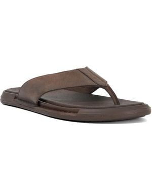 Dune Inside Leather Toe Post Sandals - Brown